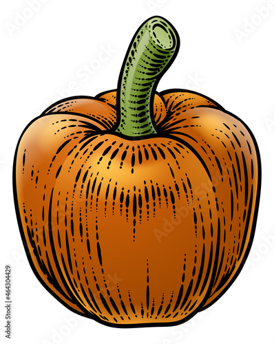 Pepper Vegetable Vintage Wo...