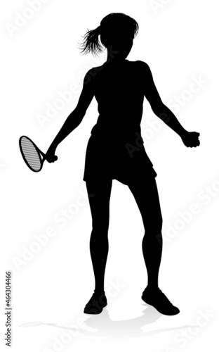 Tennis Player Woman Sports Person Silhouette