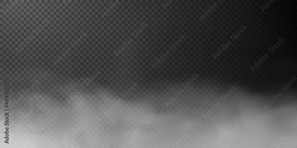 White smoke puff isolated on transparent black background. PNG. Steam explosion special effect. Effective texture of steam, fog, smoke png. 