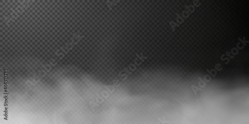 White smoke puff isolated on transparent black background. PNG. Steam explosion special effect. Effective texture of steam, fog, smoke png. 