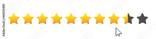 Rating ten stars. Vector gold stars to indicate the rating of products or films.