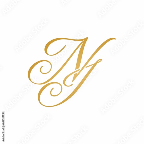 NI initial monogram logo