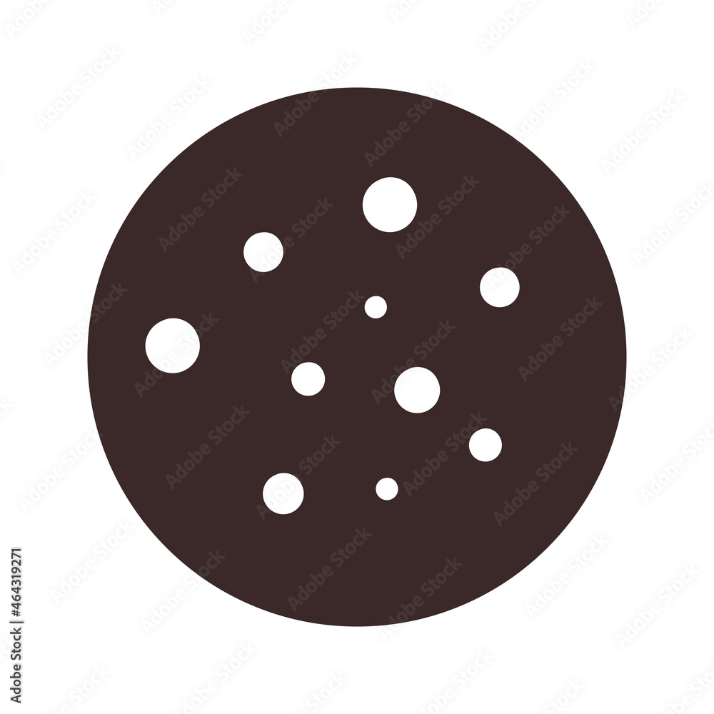 Homemade Cookie with chocolate crumb Silhouette. Traditional chocolate chip cookie for logo, print, label, recipe, menu, package, bakery design and decoration Homemade Cookie with chocolate crumb Silhouette. Traditional chocolate chip cookie for logo, print, label, recipe, menu, package, bakery design and decoration