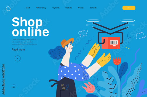 Discounts, sale, promotion, web template. Flat vector