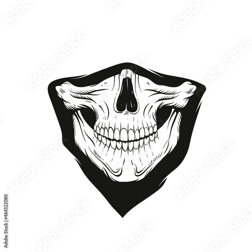 Bandana with a skull, hand drawn vector illustration