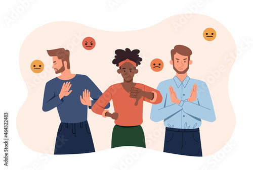 People with negative gestures
