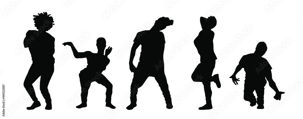 People Dance Jazz Funk Or Hip Hop Or Street Dance Silhouette Stock ベクター Adobe Stock