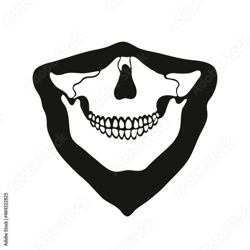 Bandana with a skull, hand drawn vector illustration