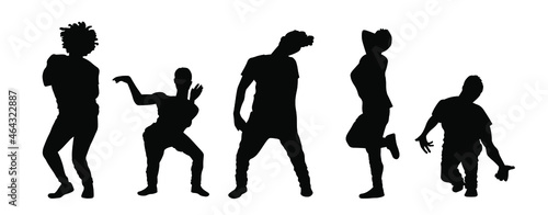 People dance jazz funk or hip hop or street dance silhouette