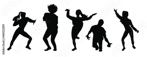 People dance jazz funk or hip hop or street dance silhouette