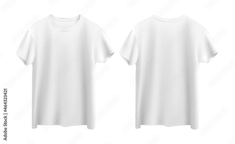white t-shirt isolated on white background front and back view Stock ...