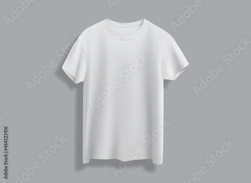 white t-shirt isolated on white background front view vector