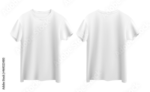 white t-shirt isolated on white background front and back view