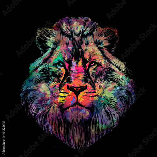 head of tiger color art
