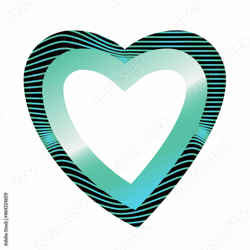 Abstract heart icon made from lines. white background. Illustration vector
