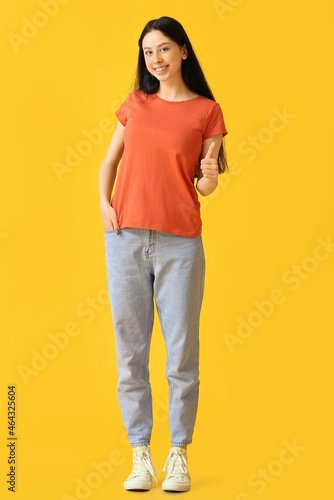 Beautiful teenage girl in o...