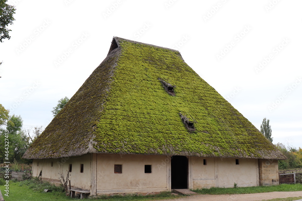 Obraz premium Bauernhaus mit Strohdach.