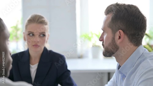 Wallpaper Mural Close up of Serious Male and Female Business People Talking Torontodigital.ca