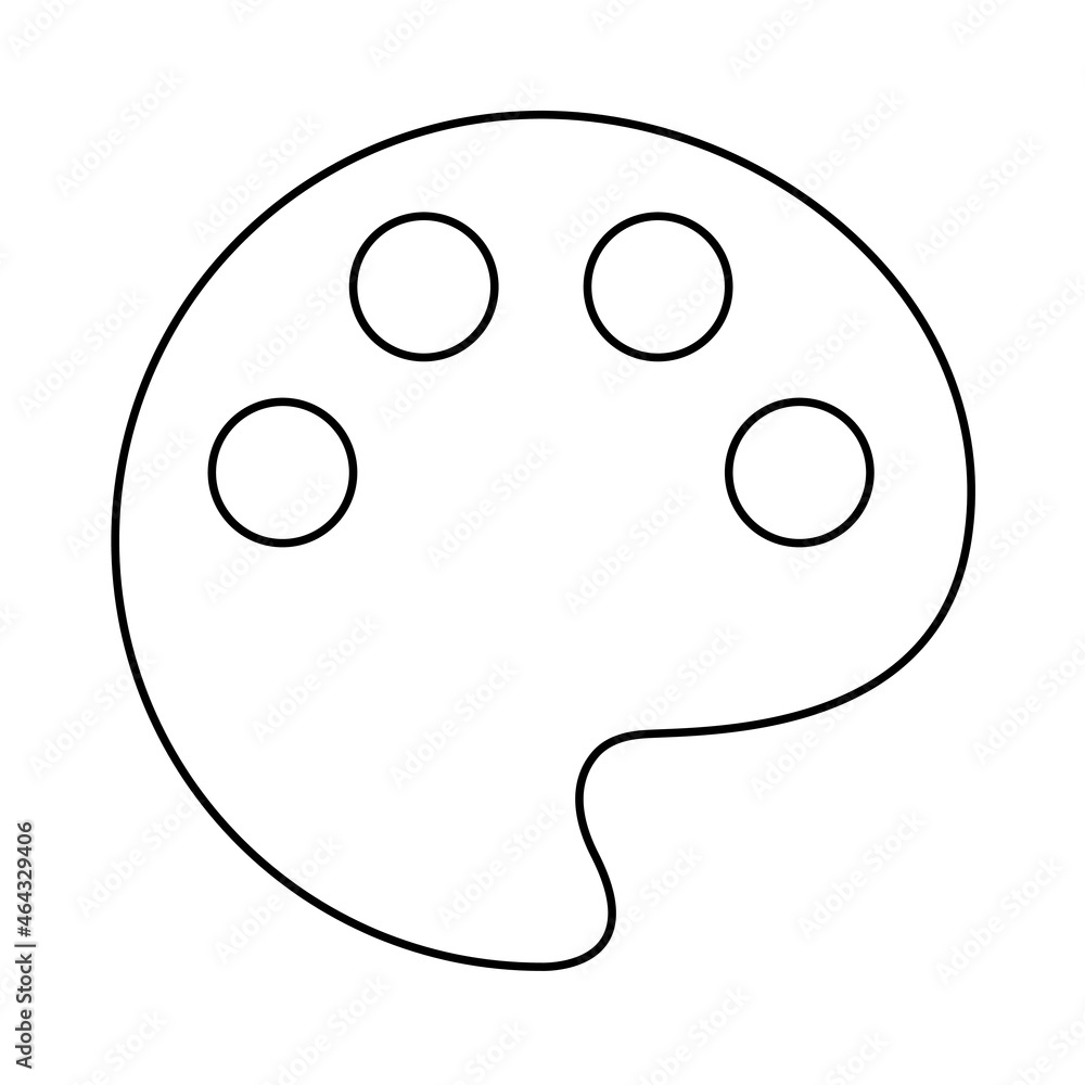 Palette Pallet Painting Vector art. Black and white. White background. One line drawing. Palette Pallet Painting Vector art. Black and white. White background. One line drawing.