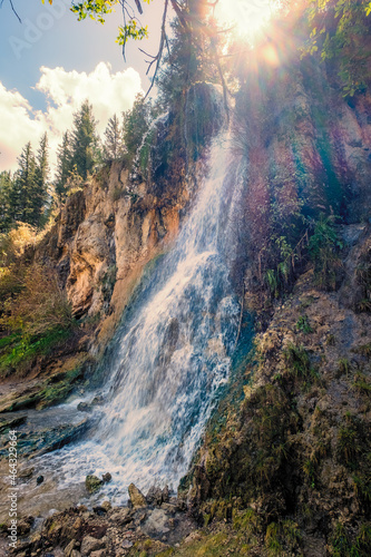 Bluff Springs Waterfall Sunrays