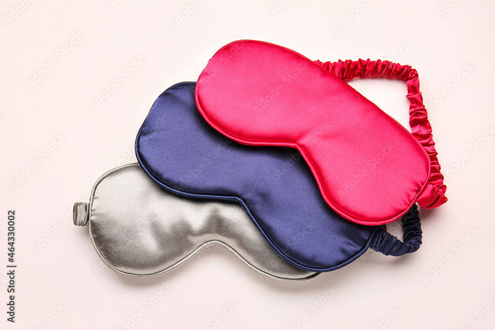 Different soft sleep masks on white background Different soft sleep masks on white background
