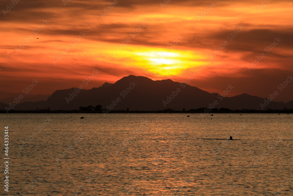Beautiful and Colorful Sunset in Santa Pola