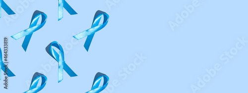 Concept for world diabetes day 14 november. Symbolic color bow to raise awareness on the day of diabetes on a light background. Seamless pattern. Banner