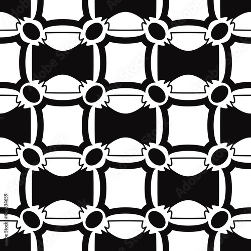 Abstract shapes or tiles. Retro style of black suede pattern. Cartoon vintage pattern.