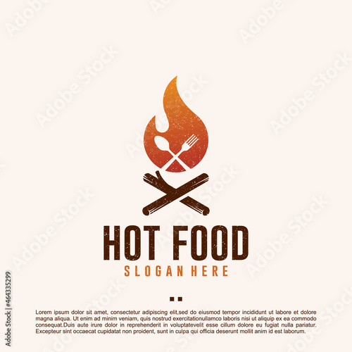 food outdoor , camping, logo design template
