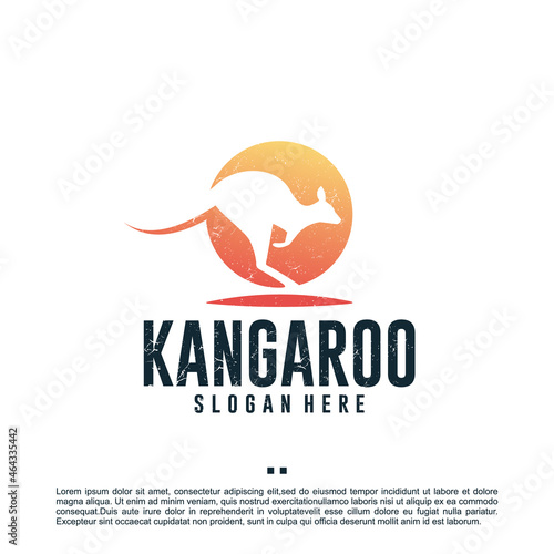 kangaroo , australian , logo design template