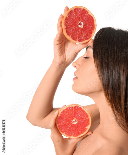 Young woman with closed eye...