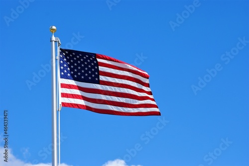 American Flag Waving in the Wind
