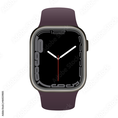 Modern new model smart watch, Apple Watch Series 7, smartwatch flat design vector stock illustration