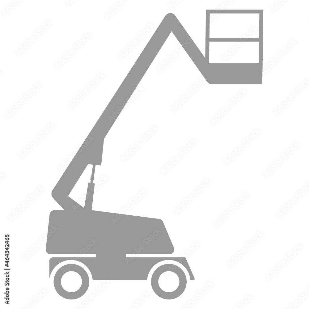 Telescopic Boom Lift Icon grey construction equipment Stock Vector