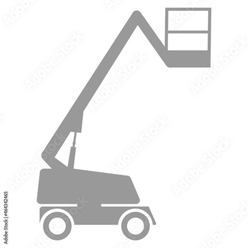 Telescopic Boom Lift Icon - grey - construction equipment