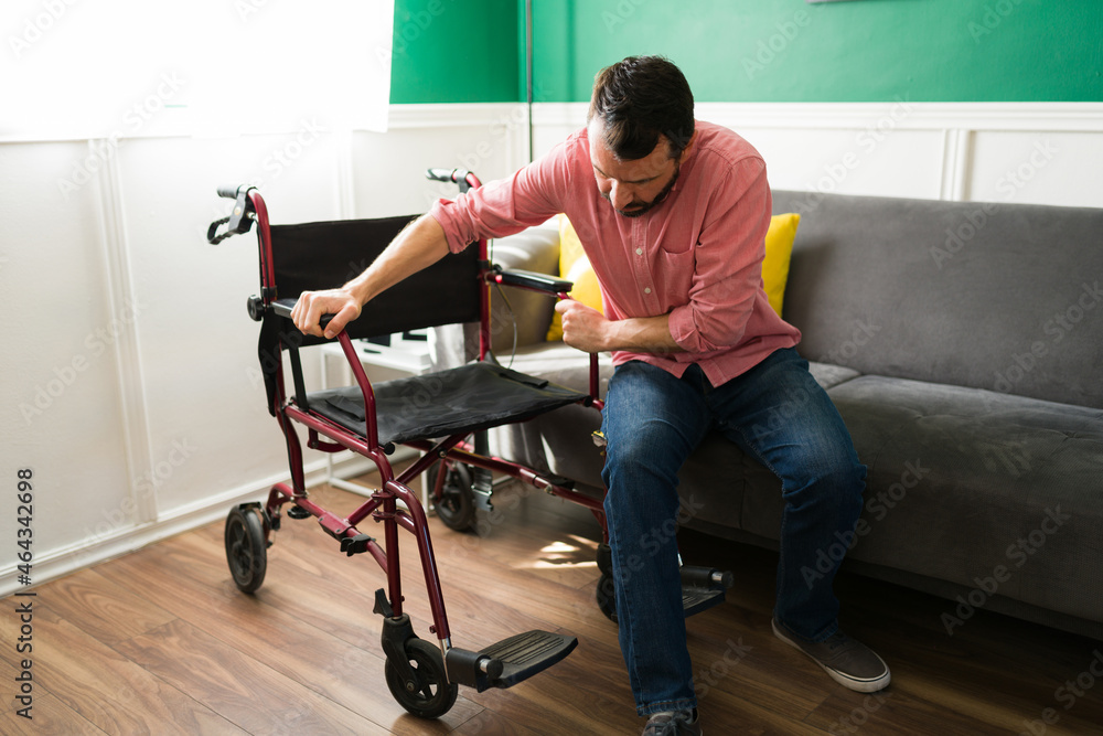 Independent man using a wheelchair