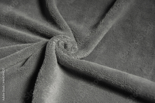 Texture of soft dark gray fabric with short hairs