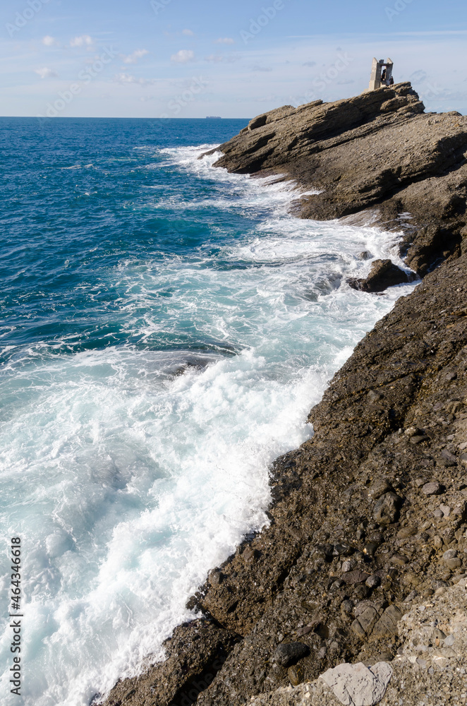 Punta Chiappa, stretch of coast on the Portofino promontory in Genoa in Liguria