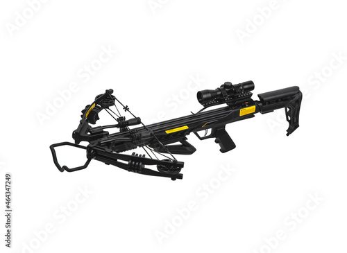 Modern crossbow. Quiet weapon for hunting  sports and recreation. Isolate on a white back