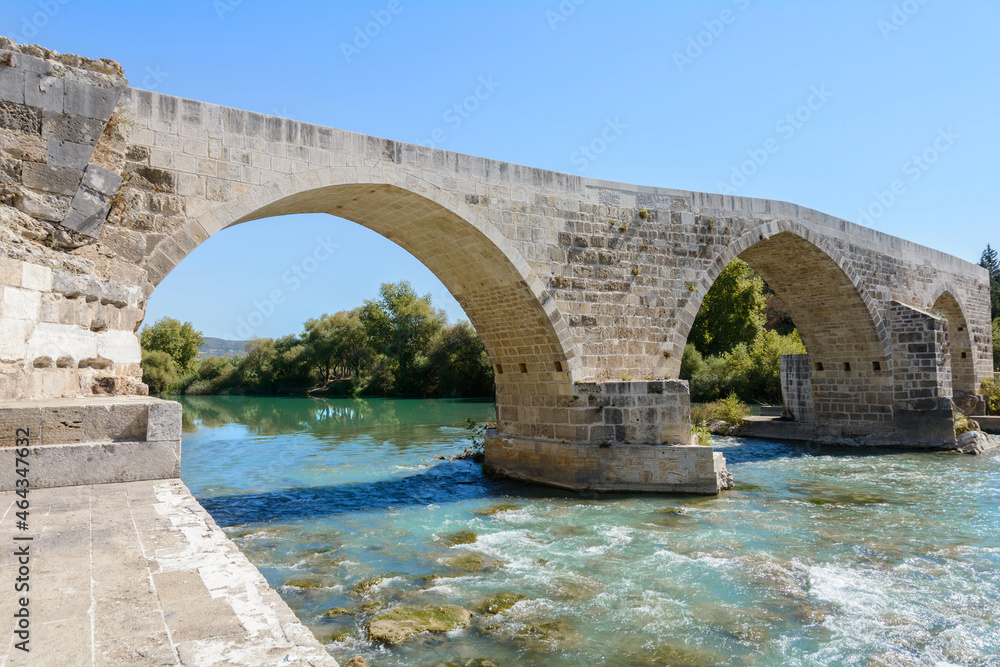 Seljuk Bridge in Aspendos. Turkey. Aspendos Bridge