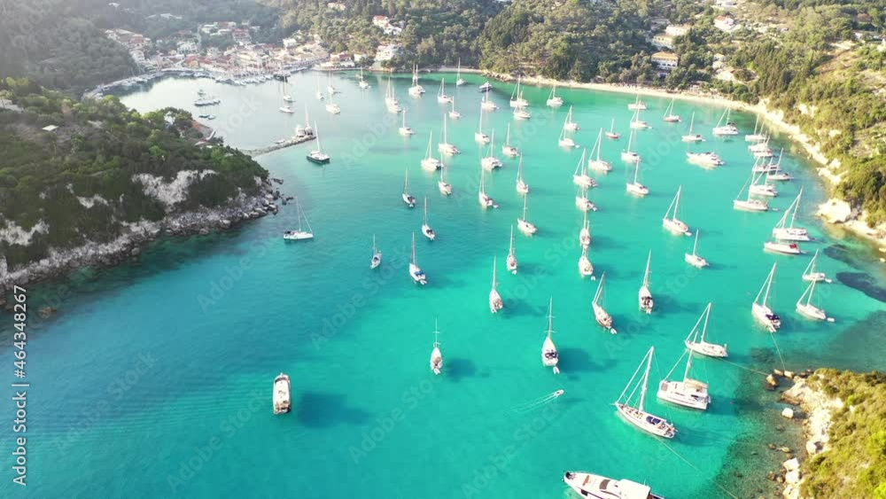 Lakka Bay Anchorage on Paxos Island in the Ionian, Greece Lakka Bay Anchorage on Paxos Island in the Ionian, Greece