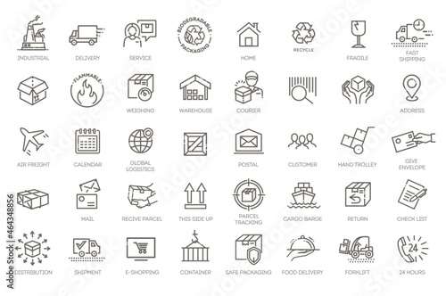 Icons as Priority Shipping, Express Delivery, Tracking Order and more