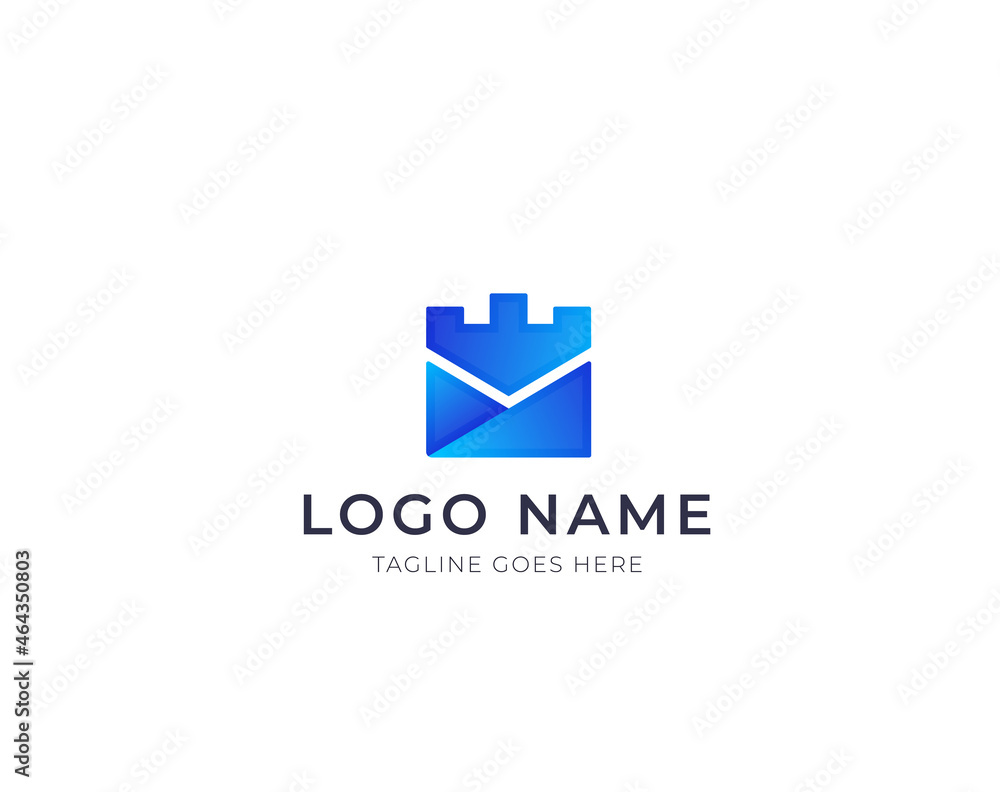 Obraz premium mail king and King mail logo design Premium Vector