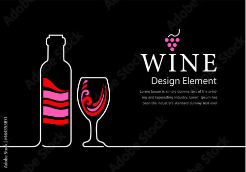Design Wine list for Restaurant, bar or alcoholic store. Full Bottle wine.