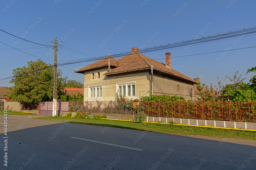 Traditional farm house in the village of Aurel Vlaicu, Transylvania, Romania