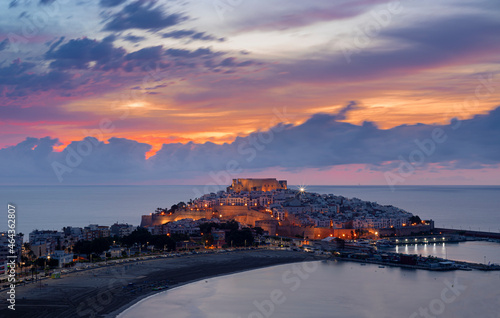 sunset in the castle