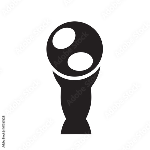 Football cup logo isolated on white background. Soccer cup for web site, poster, placard, flyer and wallpaper. Modern icon and banner template. Creatvie art concept, vector illustration, eps 10 photo