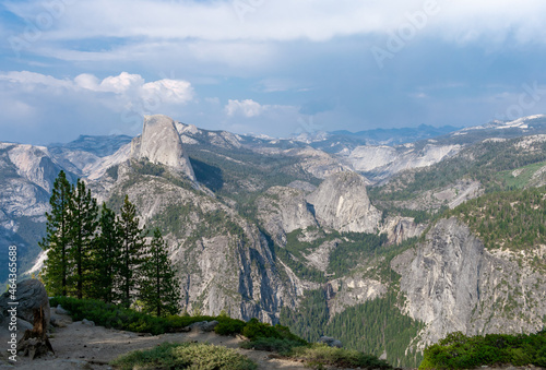 Landscape of the Washburn Point under the sunlight in Yosemite National Park, California photo