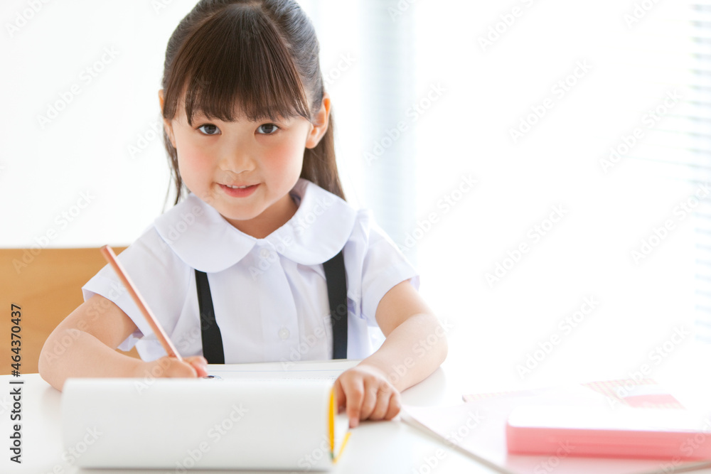 勉強をする女の子 勉強をする女の子