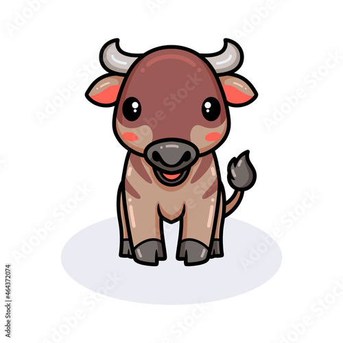 Cute little wildebeest cartoon posing